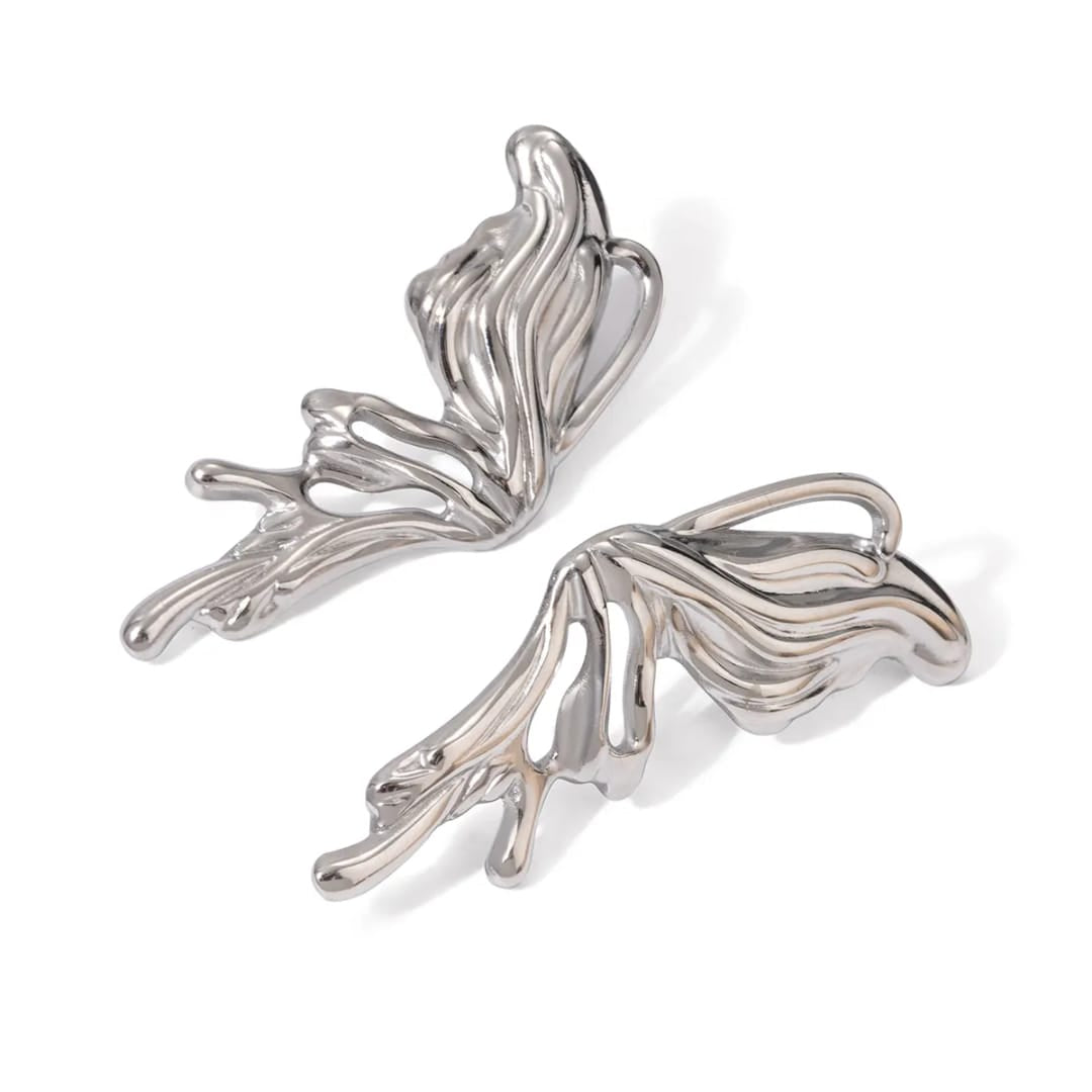 silver Butterfly Earrings