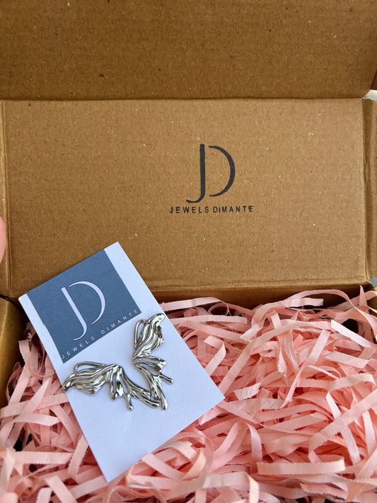 silver Butterfly Earrings