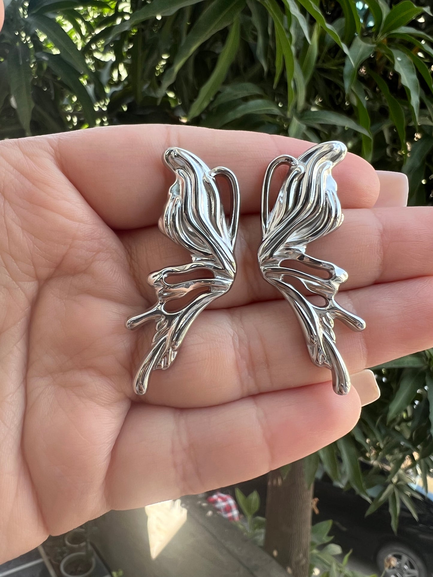 silver Butterfly Earrings